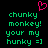 Pixelated green text on black background with pink heart symbol above, repeated twice in a