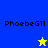 A split-screen animation shows two versions of a buddy icon with 'PhoebeG11' text, one side blue and yellow with a star changing from yellow to blue.