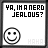A contact sheet of 17 animated frames showing a pixelated smiley face icon with text "YA, IM A NEPO JEALOUS?" and varying "HAHA" text below it.
