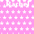 Pink background with white star pattern and repeated 'Rachel' text in pixelated font, one gray square visible at bottom right.