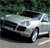 Pixelated image of a silver sedan with black accents parked on a road, green foliage in the background.