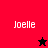 Four display the name 'Joelle' with star symbols changing between red and black backgrounds
