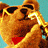 Two cartoon teddy bears in a contact sheet, one playing saxophone with visible animation frame differences between left and right frames.