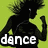 Black silhouette figures with spiky hair dance against a bright green background, text reads "dance like no ones watchin".