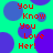 A static image with a bright green background featuring overlapping blue and purple circles, with red text reading "You Know You Love Her!" repeated across the composition.