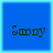 Four blue square each display the word 'Sandy' in dark green pixelated text with slight variations in letter spacing and alignment