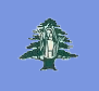 Animated sequence of a green pine tree icon with white text 'Orden Maronita' and 'Marionita' on blue background, showing progressive pixelation from full to fragmented states.