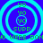 Four identical circular cyan rings on blue background with green text 'YO' repeated and 'SUPP' below, all static without animation changes.
