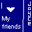 A pixelated blue background displays text and a heart symbol with color changes across frames.