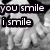 Black-and-white image with text overlays showing three phrases: "you smile i smile," "you cry i cry," and "you fall i laugh."