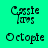 Four pixelated display text 'Cassie' with a heart symbol and 'Octopie', each in distinct background colors