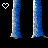 Animated contact sheet of a pixel art character with repeated text elements and heart symbols on black background.
