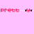 Pixelated pink background with red text reading 'pretty' repeated horizontally and vertically, including a larger 'pink' at the bottom.