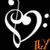 White heart-shaped musical note with attached dots on black background, orange 'FLY' text below.