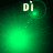 Green-toned animated icon with white text 'Di' and a glowing green circular element moving across the