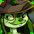 Animated contact sheet of a green cartoon character with brown hat and glowing green effects in 3x3 grid layout