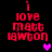 Red pixelated text reads 'i love matt lawton' with a heart symbol changing color across four views on a black background.