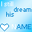 A static digital image with a light blue gradient background displaying repeated text and heart symbols in pixelated style.