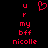 Red pixelated text and a heart symbol on a black background, with two identical static frames side-by-side.