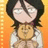 Pixelated character with black hair and glasses holds a round object against an orange gradient background with text