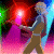 Pixelated figure holding a glowing red sphere with blue light effects against colorful background, next to green text reading OriginalIcons.com.