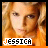 A contact sheet of seven animated frames showing a person with long blonde hair wearing an orange top, each frame labeled "JESSICA" in pixelated text at the bottom.