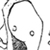 Static grayscale buddy icon featuring a stylized character with large circular eyes, visible hair strands, and partial facial features on a white background.