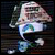 Pixelated static icon of a cartoon character with light-colored hair, green eyes, and blue clothing against dark background.