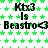 Green star pattern background with repeated black text 'Ktx3 Is Beastro<3' in three , partially obscured by a gray rectangle on the right