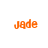 Four identical orange pixelated text icons reading 'jade' arranged in a on a white background
