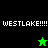 Pixelated graphic with 'WESTLAKE!!!!' text and star symbols on black and green backgrounds.