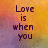 A four- displays text about love on a gradient background with orange, purple, and yellow hues. Each contains distinct phrases forming a complete sentence