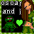 Pixel art buddy icon featuring a green Cookie Monster character and a woman in green clothing with a heart symbol, set against a black background with partial text.