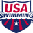 A static image featuring a USA Swimming logo on the left and yellow text reading "Titan," "Swim," and "Team" against a blue background.