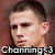 Pixelated close-up of a person's head and shoulders with short dark hair, set against a brown background with white text reading 'channing' at the bottom.