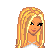 Pixel art contact sheet showing a blonde woman with shopping bags and text "Love to Shop!" in purple, alongside partial views of other characters.