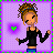 Pixel art contact sheet showing two frames of an animated buddy icon with a cartoon character and text "LET FOREVER BEGIN" on purple background.