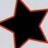 Black star icon with red border on white background, accompanied by text elements including 'i', '<3', and 'STARS' in pixelated font.
