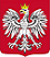 Static pixelated image of a white eagle with outstretched wings on red background, wearing yellow crown and holding golden orb.