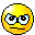 Six pixelated yellow emoji faces with angry expressions arranged in two , each showing distinct eye and mouth variations against a gray background