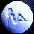 A 48x48 pixel buddy icon split into two sections: a blue circular shape with white and dark blue abstract lines on the left, and green text reading "Original Icons .com" on a dark green background on the right.