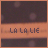 repeated orange-brown with dark brown backgrounds, each containing the text "LA LA LIE" in varying states of partial visibility and distortion