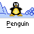 Pixel art penguin mascot on icy background with text promoting 'badassbuddy.com' in a contact sheet layout showing two identical frames.