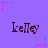 Purple background with repeated 'kelley' text and pink star-dotted patterns in a
