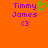 Orange background with purple text "Timmy James" and a purple heart symbol, with a green heart symbol appearing on the left side.