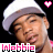 Pixelated image of a person wearing a white cap, with 'Webbie' text and pink hearts on black background.