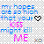 Pixelated text in blue and pink hues reads 'my hopes are so high that your kiss might kill me' with a black heart symbol on the right side.