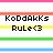 Pixelated text labels in black font on horizontal colored stripes: pink, orange, yellow, green, blue. Text includes Me, Maddy; Kodakks Lyss, Kay; Rule<3 Di, Dee, V; Sami, Dani.