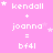 Pink background with white text displaying 'kendall + joanna = bf4l' and small star symbols in various positions across four repeated