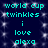 A static digital image with cyan text on a dark blue background featuring white star-like sparkles.